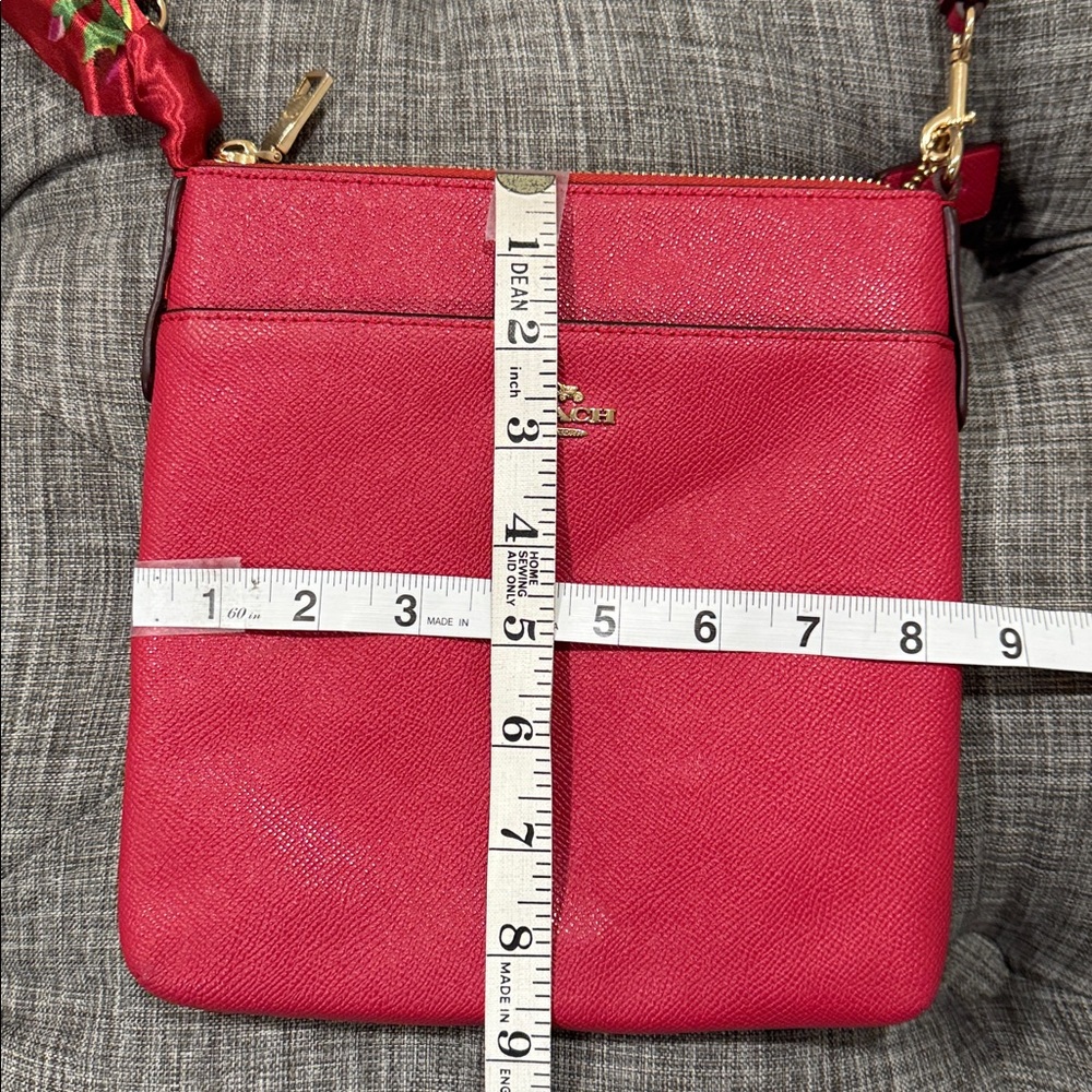 Coach Kitt Messenger Red Leather Crossbody - Picture 16 of 17